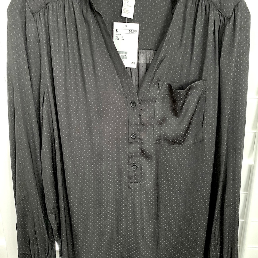 Long sleeve silky blouse